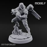 Gun Toting Leaping Warforged Trooper F Miniature for Dungeons and Dragons, Pathfinder or other TTRPGs