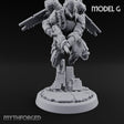Gun Toting Leaping Warforged Trooper G Miniature for Dungeons and Dragons, Pathfinder or other TTRPGs