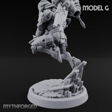 Gun Toting Leaping Warforged Trooper G Miniature for Dungeons and Dragons, Pathfinder or other TTRPGs