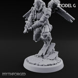 Gun Toting Leaping Warforged Trooper G Miniature for Dungeons and Dragons, Pathfinder or other TTRPGs