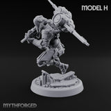 Gun Toting Leaping Warforged Trooper H Miniature for Dungeons and Dragons, Pathfinder or other TTRPGs