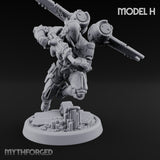 Gun Toting Leaping Warforged Trooper H Miniature for Dungeons and Dragons, Pathfinder or other TTRPGs