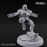 Gun Toting Leaping Warforged Trooper I Miniature for Dungeons and Dragons, Pathfinder or other TTRPGs