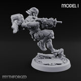 Gun Toting Leaping Warforged Trooper I Miniature for Dungeons and Dragons, Pathfinder or other TTRPGs
