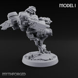 Gun Toting Leaping Warforged Trooper I Miniature for Dungeons and Dragons, Pathfinder or other TTRPGs