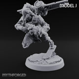 Gun Toting Leaping Warforged Trooper J Miniature for Dungeons and Dragons, Pathfinder or other TTRPGs