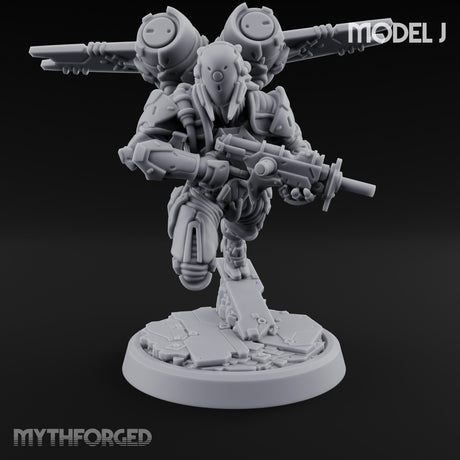 Gun Toting Leaping Warforged Trooper J gallery 2