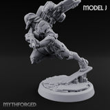 Gun Toting Leaping Warforged Trooper J Miniature for Dungeons and Dragons, Pathfinder or other TTRPGs