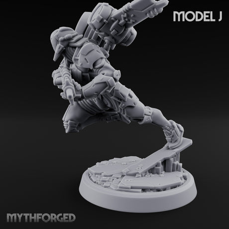 Gun Toting Leaping Warforged Trooper J gallery 8