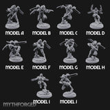 Gun Toting Leaping Warforged Troopers Miniature for Dungeons and Dragons, Pathfinder or other TTRPGs