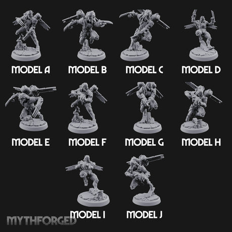 Gun Toting Leaping Warforged Troopers — Full Set