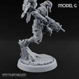 Gun Toting Leaping Warforged Troopers Miniature for Dungeons and Dragons, Pathfinder or other TTRPGs