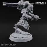 Gun Toting Leaping Warforged Troopers Miniature for Dungeons and Dragons, Pathfinder or other TTRPGs