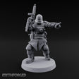 Gun Up Finger Pointing Human Combat Engineer Miniature for Dungeons and Dragons, Pathfinder or other TTRPGs