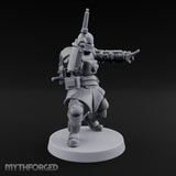 Gun Up Finger Pointing Human Combat Engineer Miniature for Dungeons and Dragons, Pathfinder or other TTRPGs