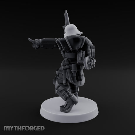 Gun Up Finger Pointing Human Combat Engineer Miniature for Dungeons and Dragons, Pathfinder or other TTRPGs