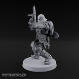 Gun Up Finger Pointing Human Combat Engineer Miniature for Dungeons and Dragons, Pathfinder or other TTRPGs