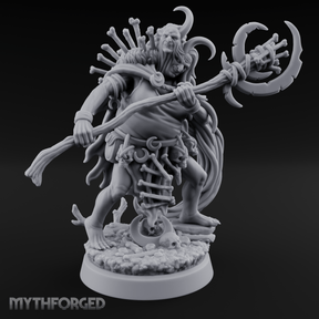 Tentacle Crowned Scepter Wielding Hag Bone Witch Miniature for Dungeons and Dragons, Pathfinder or other TTRPGs