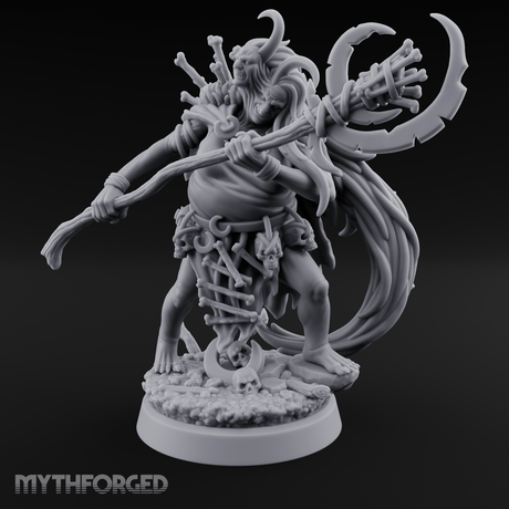 Tentacle Crowned Scepter Wielding Hag Bone Witch Miniature for Dungeons and Dragons, Pathfinder or other TTRPGs
