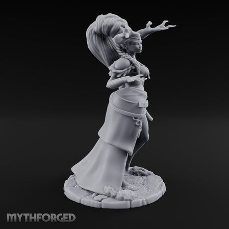 Hair Whipping Human Sorceress Miniature for Dungeons and Dragons, Pathfinder or other TTRPGs