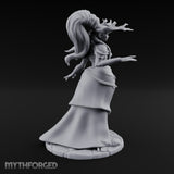 Hair Whipping Human Sorceress Miniature for Dungeons and Dragons, Pathfinder or other TTRPGs