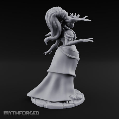 Hair Whipping Human Sorceress Miniature for Dungeons and Dragons, Pathfinder or other TTRPGs
