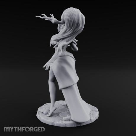 Hair Whipping Human Sorceress Miniature for Dungeons and Dragons, Pathfinder or other TTRPGs