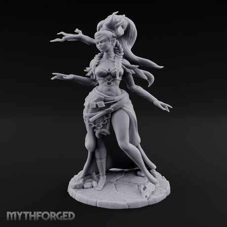 Hair Whipping Human Sorceress Miniature for Dungeons and Dragons, Pathfinder or other TTRPGs