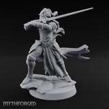 Hair Whipping Sword Raised Elf Swordmaster Miniature for Dungeons and Dragons, Pathfinder or other TTRPGs
