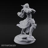 Hair Whipping Sword Raised Elf Swordmaster Miniature for Dungeons and Dragons, Pathfinder or other TTRPGs