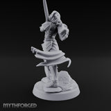 Hair Whipping Sword Raised Elf Swordmaster Miniature for Dungeons and Dragons, Pathfinder or other TTRPGs