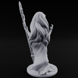 Smirking Spear Leaner Elf Tribeswoman Miniature for Dungeons and Dragons, Pathfinder or other TTRPGs