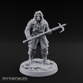 Halberd Gripping Human Guard Miniature for Dungeons and Dragons, Pathfinder or other TTRPGs