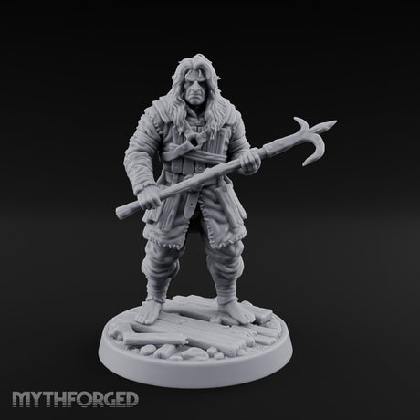 Halberd Gripping Human Guard Miniature for Dungeons and Dragons, Pathfinder or other TTRPGs