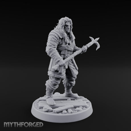 Halberd Gripping Human Guard Miniature for Dungeons and Dragons, Pathfinder or other TTRPGs