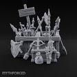Halberd-Jutting Crossbow-Fronted Adventurer's Weapon Display Stall Miniature for Dungeons and Dragons, Pathfinder or other TTRPGs