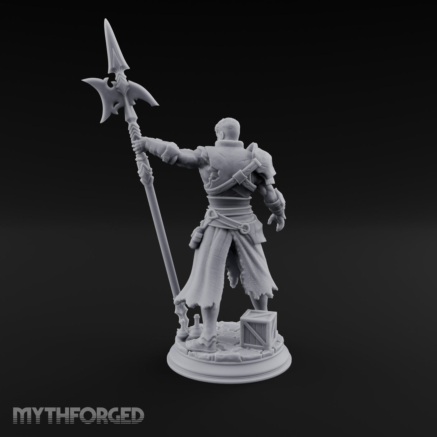 Halberd Leaning Human Warrior Miniature for Dungeons and Dragons, Pathfinder or other TTRPGs