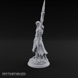 Halberd Leaning Human Warrior Miniature for Dungeons and Dragons, Pathfinder or other TTRPGs