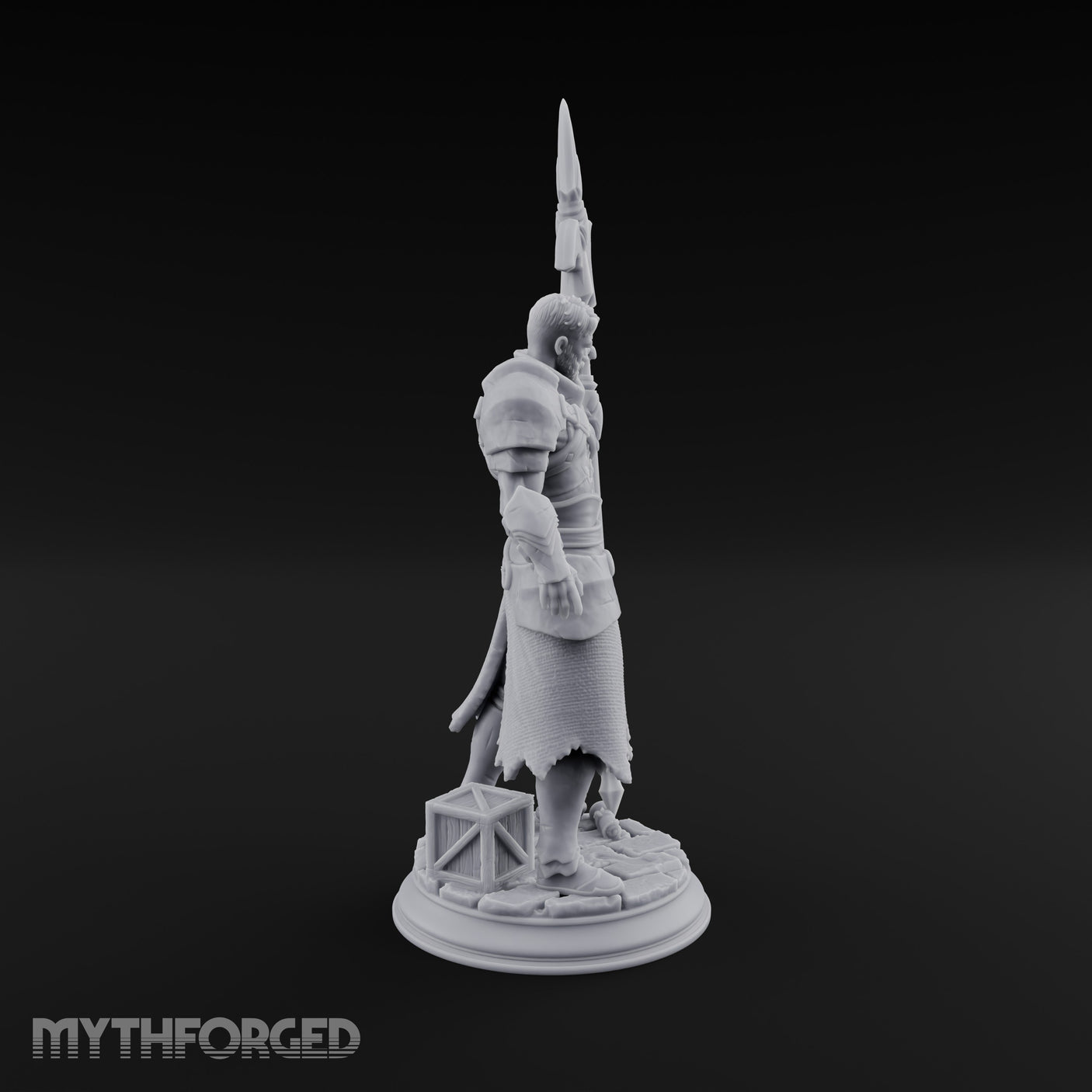 Halberd Leaning Human Warrior Miniature for Dungeons and Dragons, Pathfinder or other TTRPGs