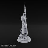 Halberd Leaning Human Warrior Miniature for Dungeons and Dragons, Pathfinder or other TTRPGs