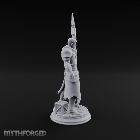 Halberd Leaning Human Warrior Miniature for Dungeons and Dragons, Pathfinder or other TTRPGs