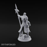 Halberd Leaning Human Warrior Miniature for Dungeons and Dragons, Pathfinder or other TTRPGs