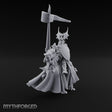 Halberd Raised Dragon Helmed Skeleton Knight Miniature for Dungeons and Dragons, Pathfinder or other TTRPGs