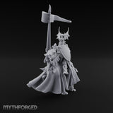 Halberd Raised Dragon Helmed Skeleton Knight Miniature for Dungeons and Dragons, Pathfinder or other TTRPGs