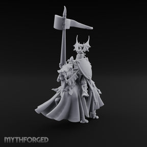 Halberd Raised Dragon Helmed Skeleton Knight Miniature for Dungeons and Dragons, Pathfinder or other TTRPGs