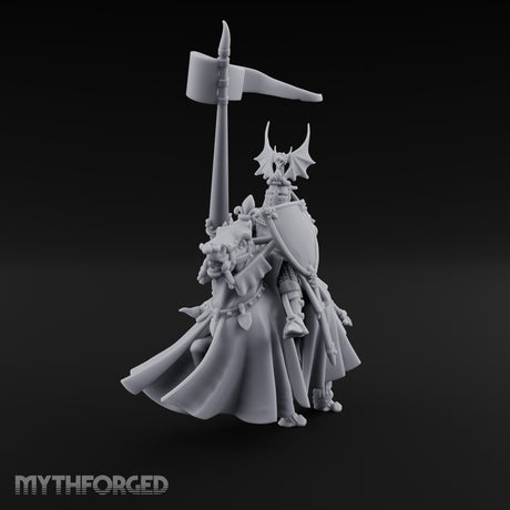 Halberd Raised Dragon Helmed Skeleton Knight Miniature for Dungeons and Dragons, Pathfinder or other TTRPGs