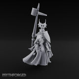 Halberd Raised Dragon Helmed Skeleton Knight Miniature for Dungeons and Dragons, Pathfinder or other TTRPGs