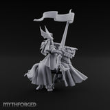 Halberd Raised Dragon Helmed Skeleton Knight Miniature for Dungeons and Dragons, Pathfinder or other TTRPGs