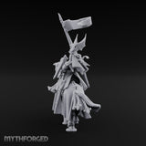 Halberd Raised Dragon Helmed Skeleton Knight Miniature for Dungeons and Dragons, Pathfinder or other TTRPGs