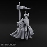 Halberd Raised Dragon Helmed Skeleton Knight Miniature for Dungeons and Dragons, Pathfinder or other TTRPGs